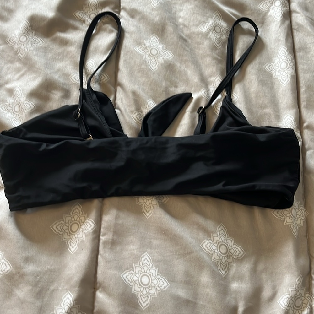Blooming Jelly Black Bow Bikini Top Removable Cups Size Medium - Picture 3 of 6
